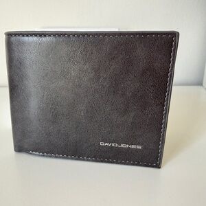 David Jones Black Leather Card Holder NWT